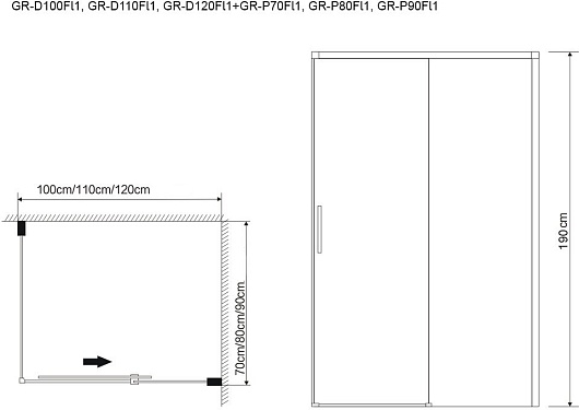 Grossman  Душевой уголок Fly 1 GR-D120-P80 – картинка-3